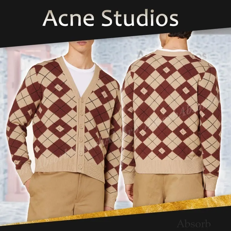 Acne Studios  |Argile Other Plaid Patterns Wool Designers Cardigans