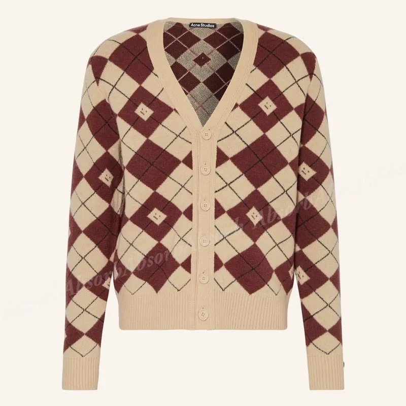 Acne Studios  |Argile Other Plaid Patterns Wool Designers Cardigans