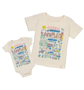 Arizona Map Organic Onesie & Tee