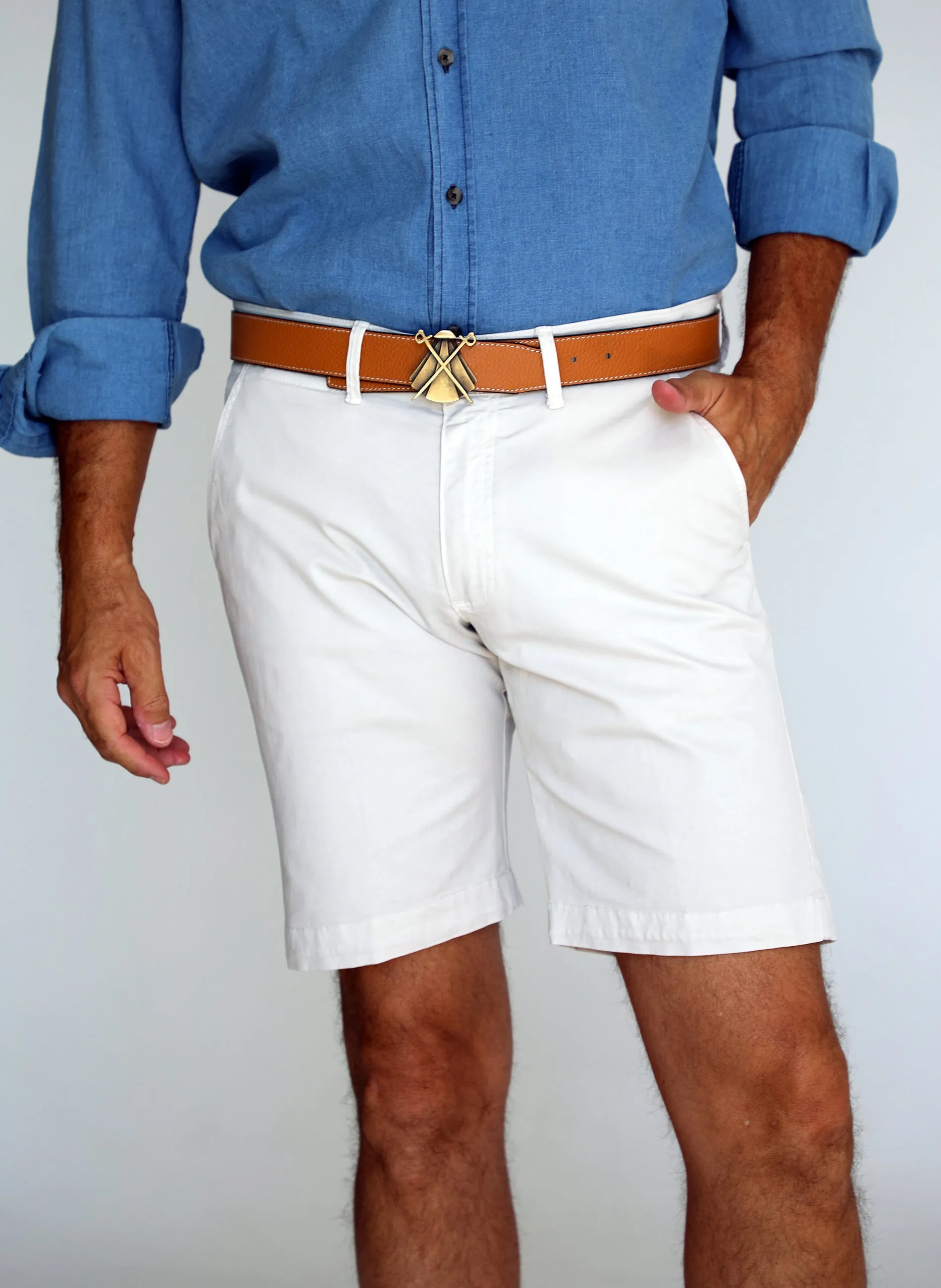 Bermudas Tipo Chino Beige Hombre