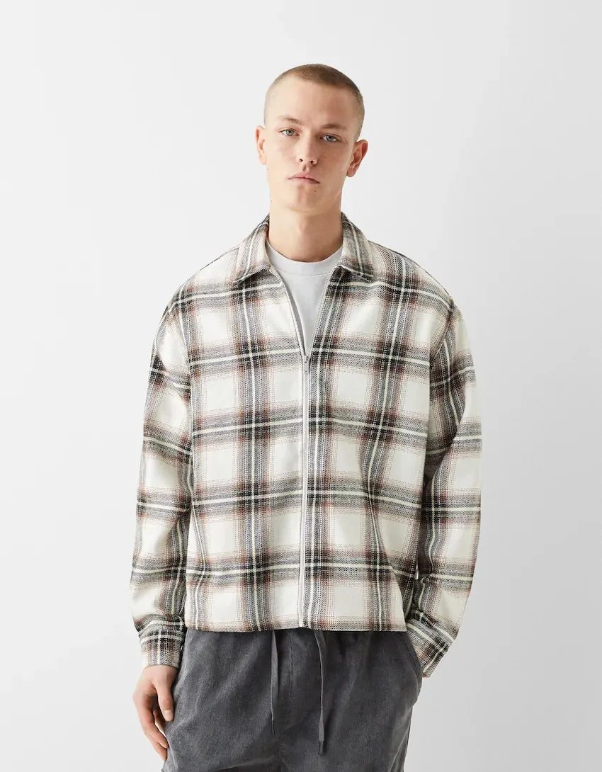 Bershka  |Other Plaid Patterns Wool Shirts