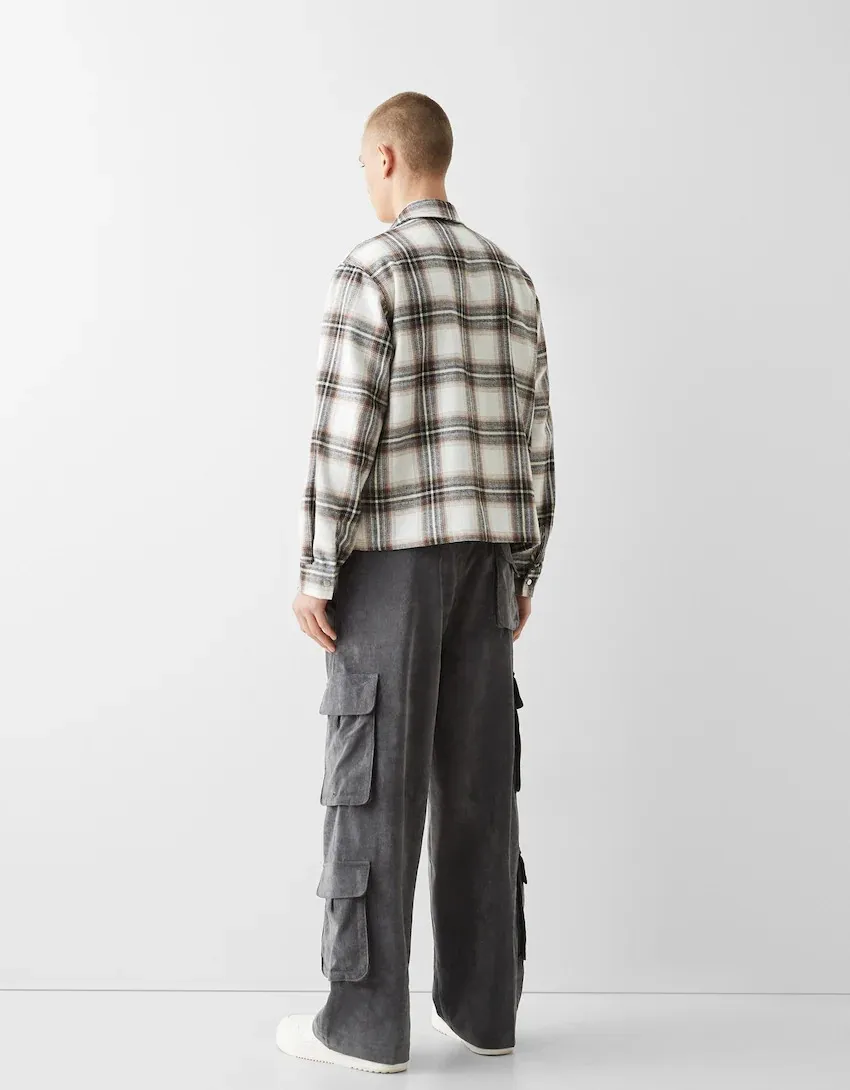 Bershka  |Other Plaid Patterns Wool Shirts