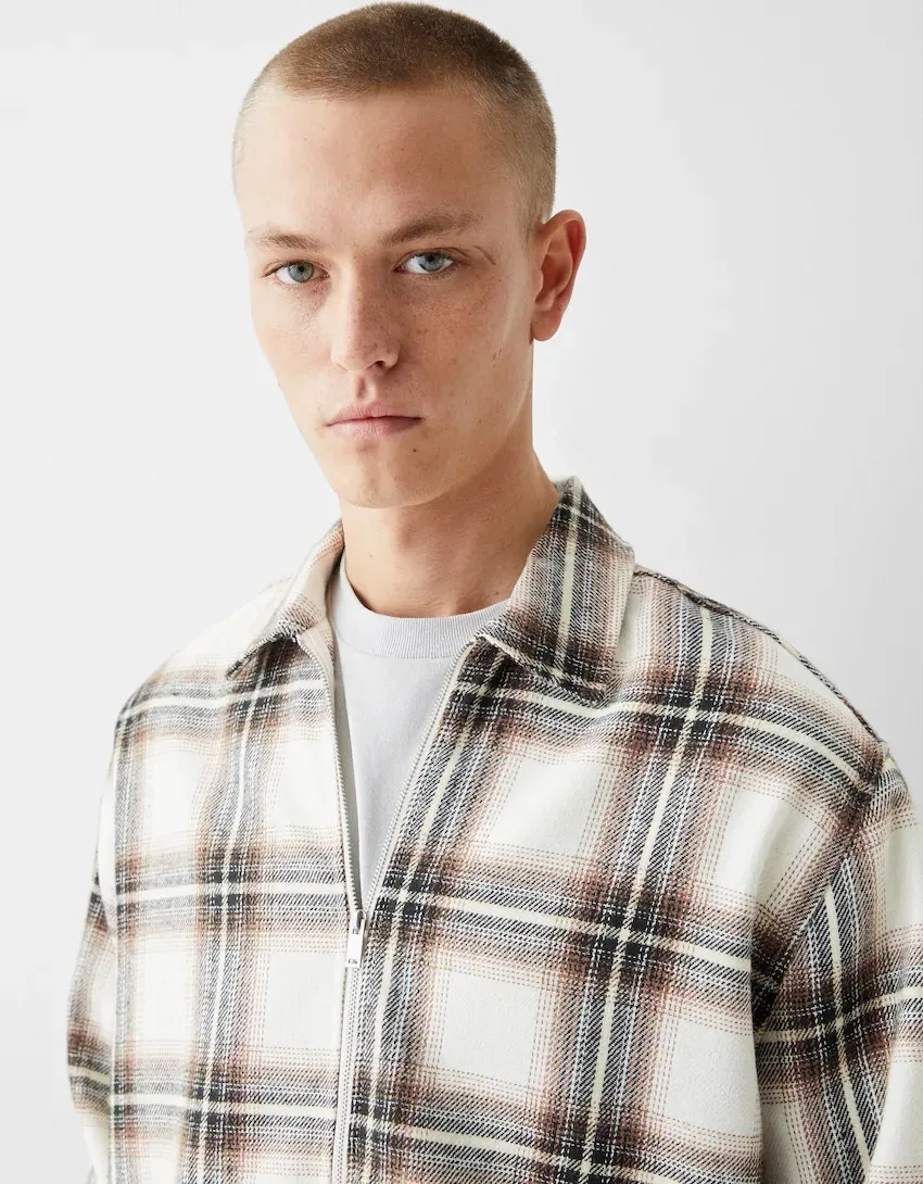 Bershka  |Other Plaid Patterns Wool Shirts