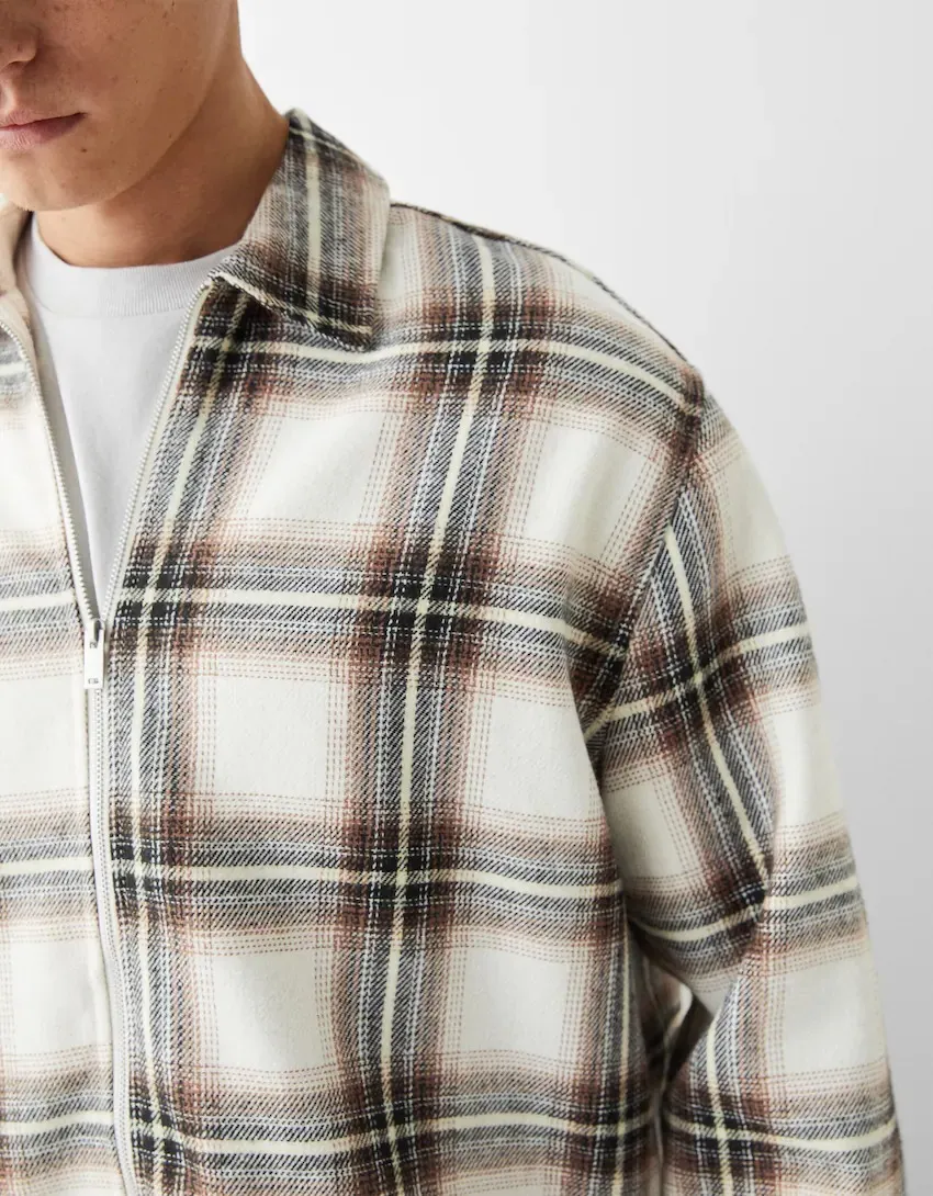 Bershka  |Other Plaid Patterns Wool Shirts