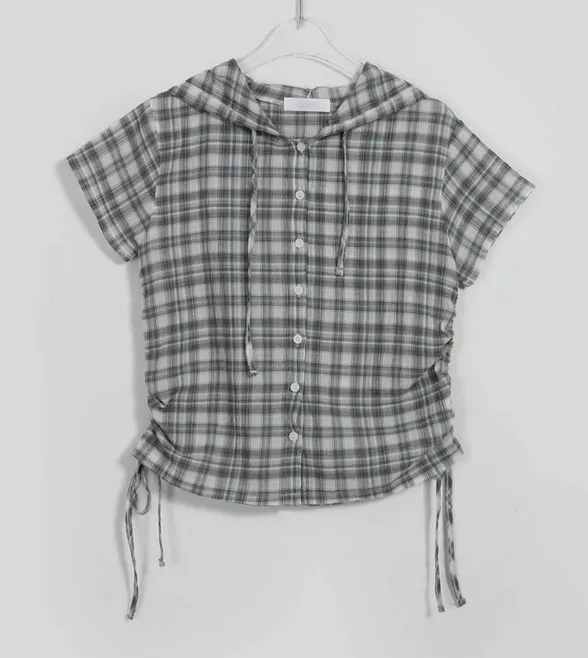 Binary01  |Other Plaid Patterns Short Sleeves Shirts & Blouses