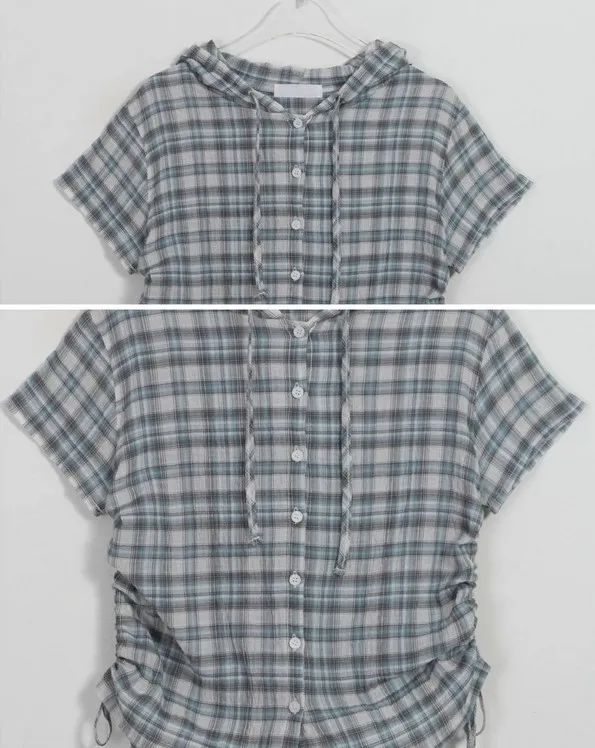 Binary01  |Other Plaid Patterns Short Sleeves Shirts & Blouses