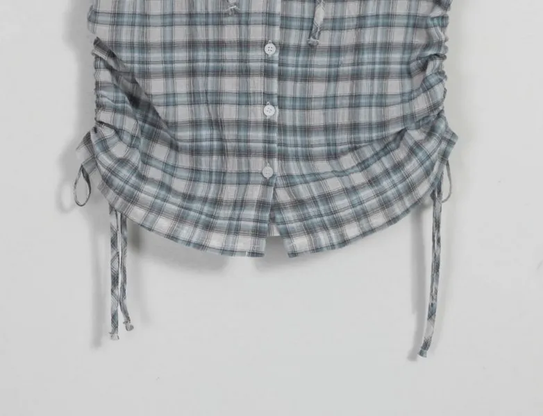 Binary01  |Other Plaid Patterns Short Sleeves Shirts & Blouses