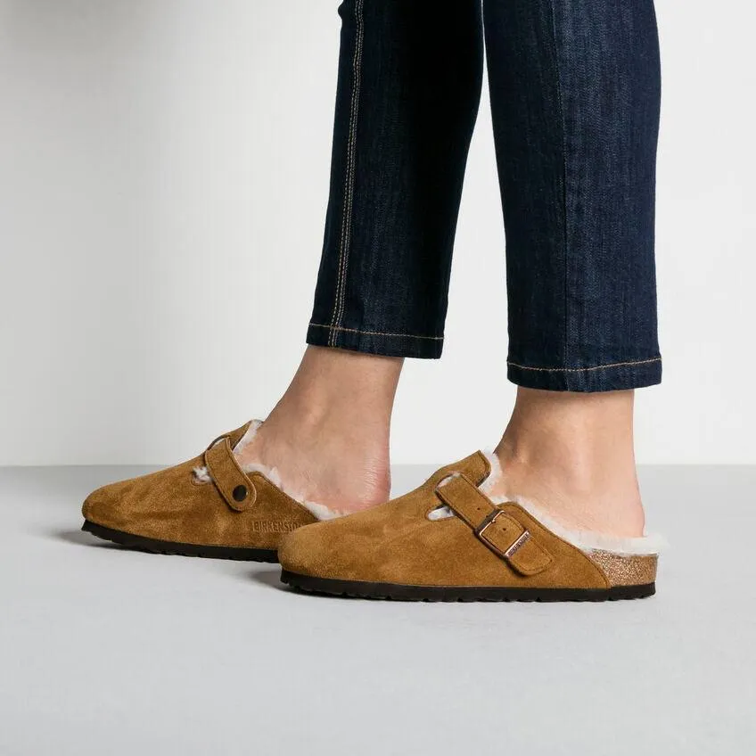 Birkenstock Boston Shearling Mink Suede