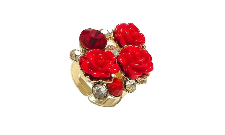 Blooming Enamel Flowers Ring For Women