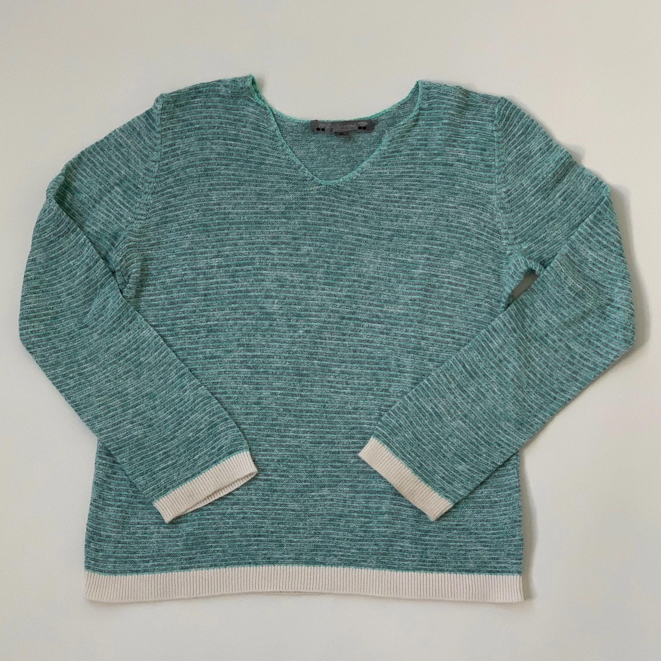 Bonpoint Turquoise Green Cotton/ Linen Mix Jumper