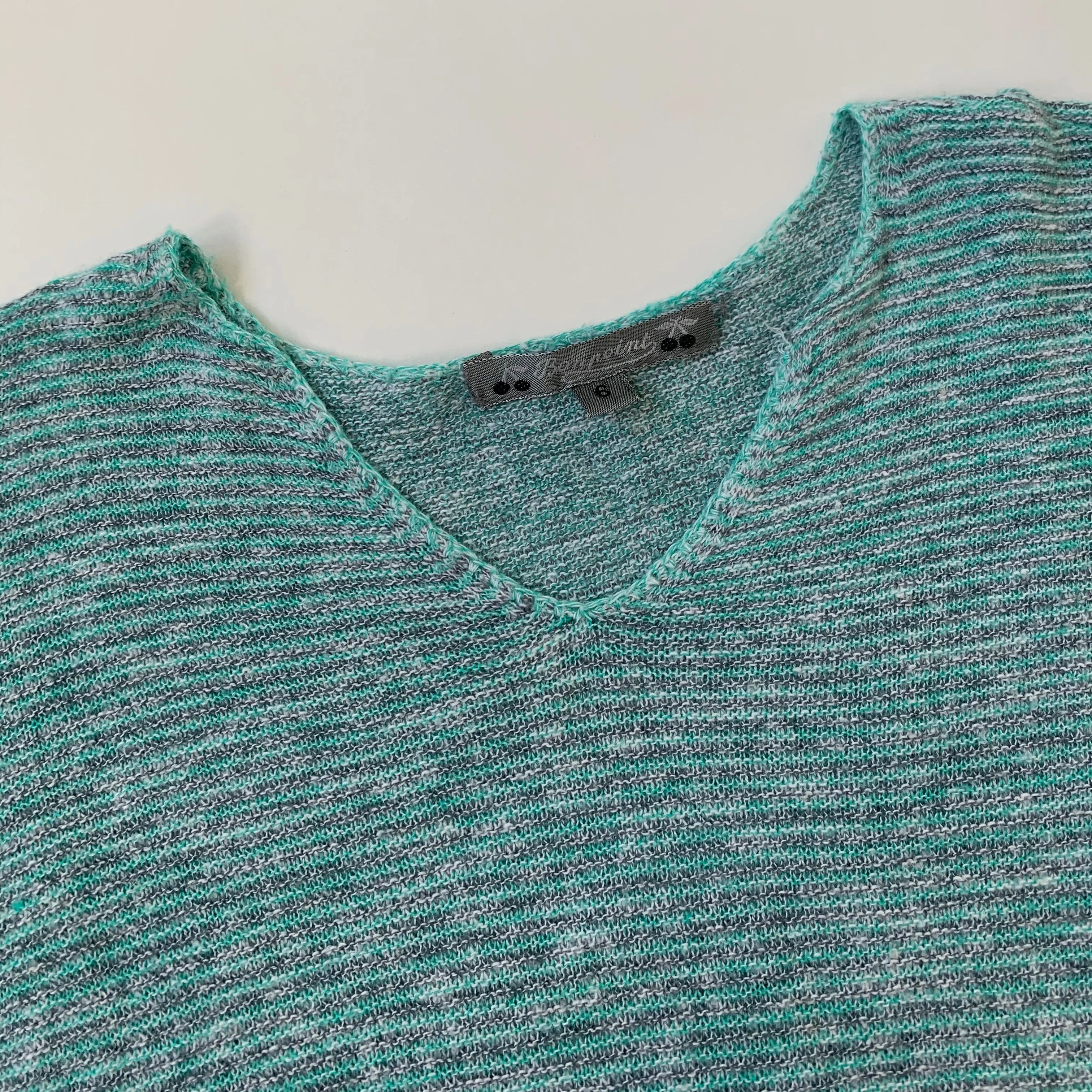 Bonpoint Turquoise Green Cotton/ Linen Mix Jumper