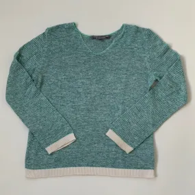 Bonpoint Turquoise Green Cotton/ Linen Mix Jumper