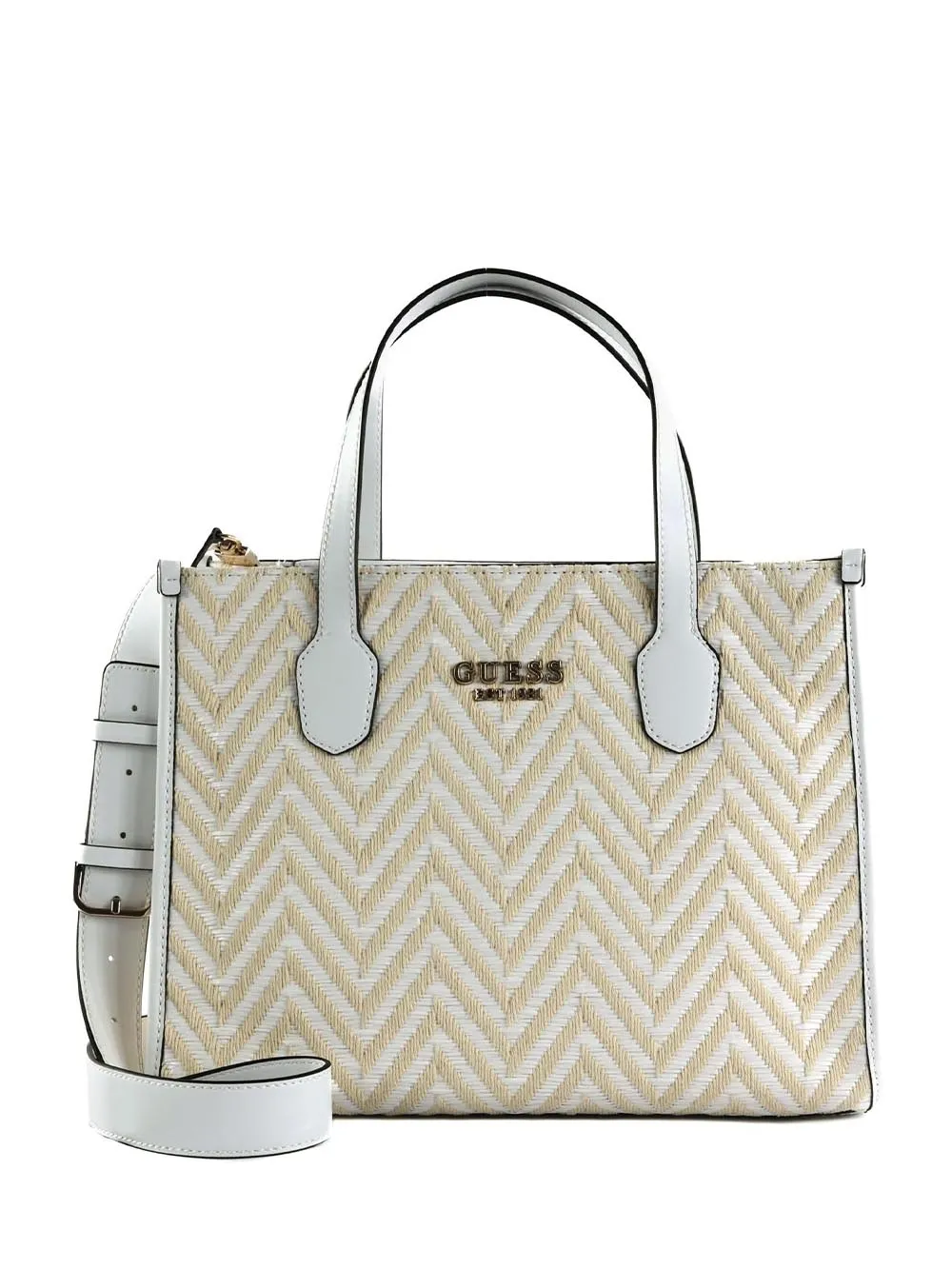 Borsa a Mano Bianco/Beige