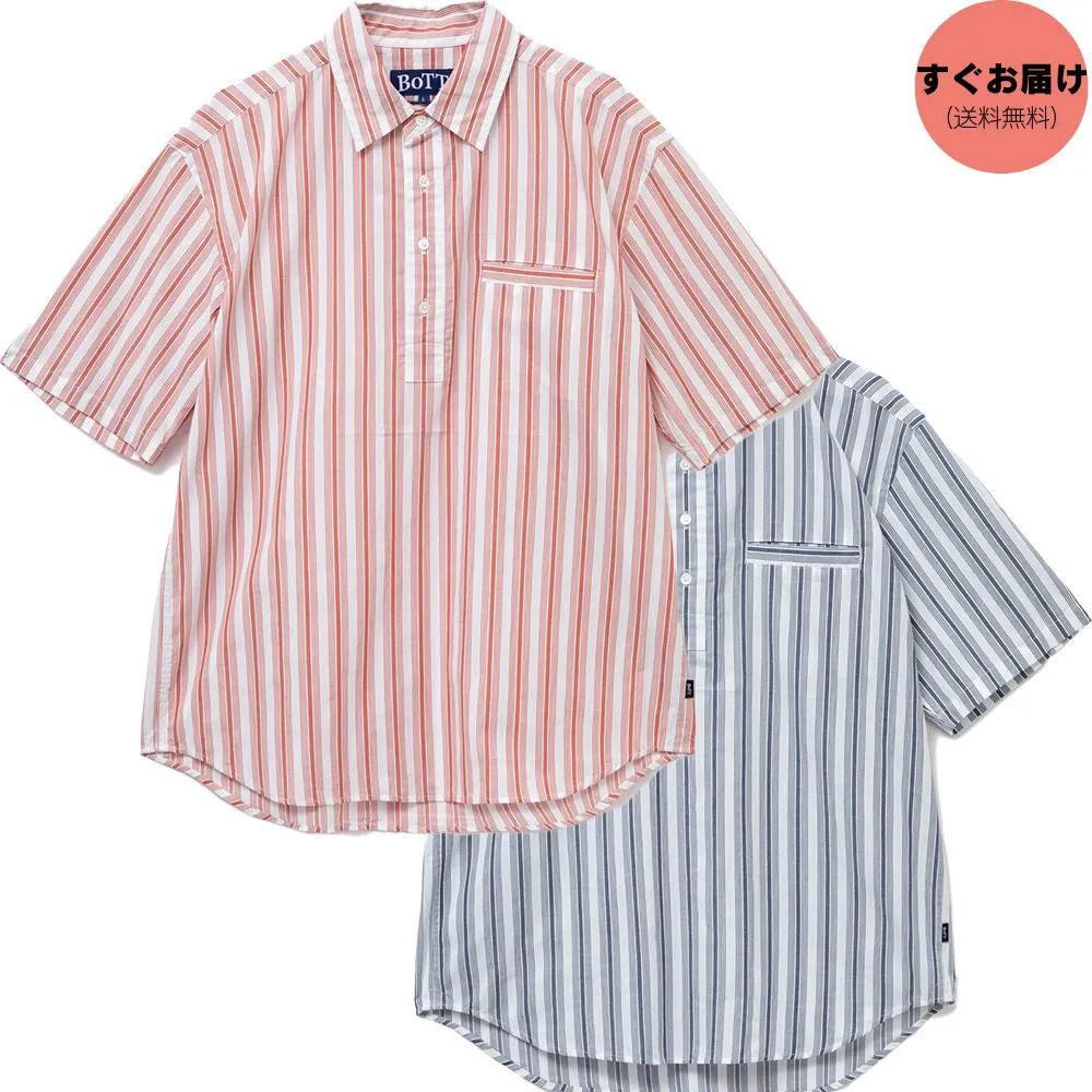 BoTT  |Stripes Unisex Cotton Short Sleeves Shirts