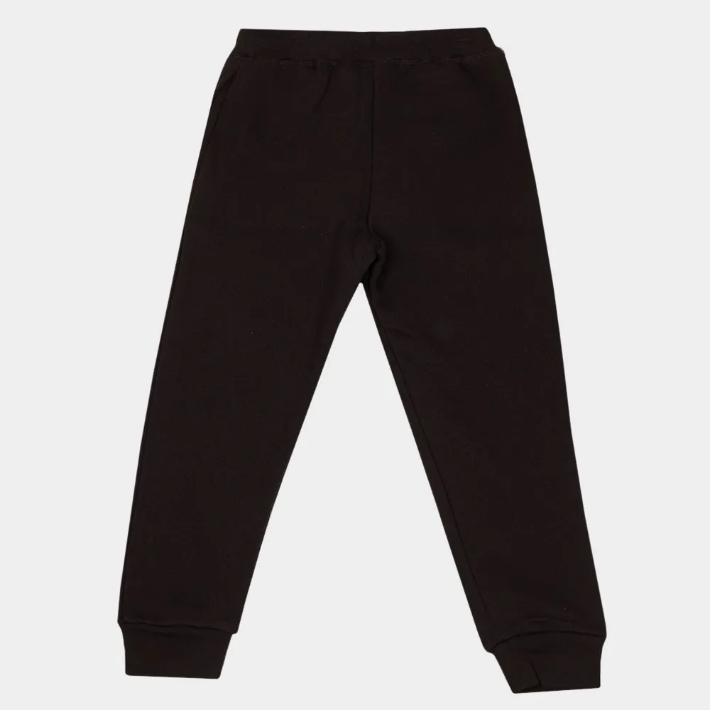 Boys Black Pipe Logo Jogger