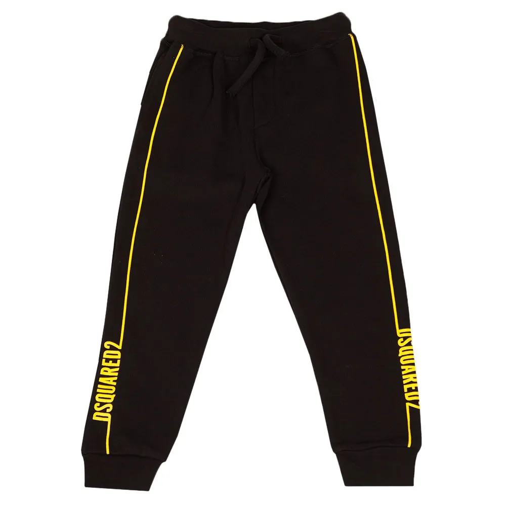 Boys Black Pipe Logo Jogger