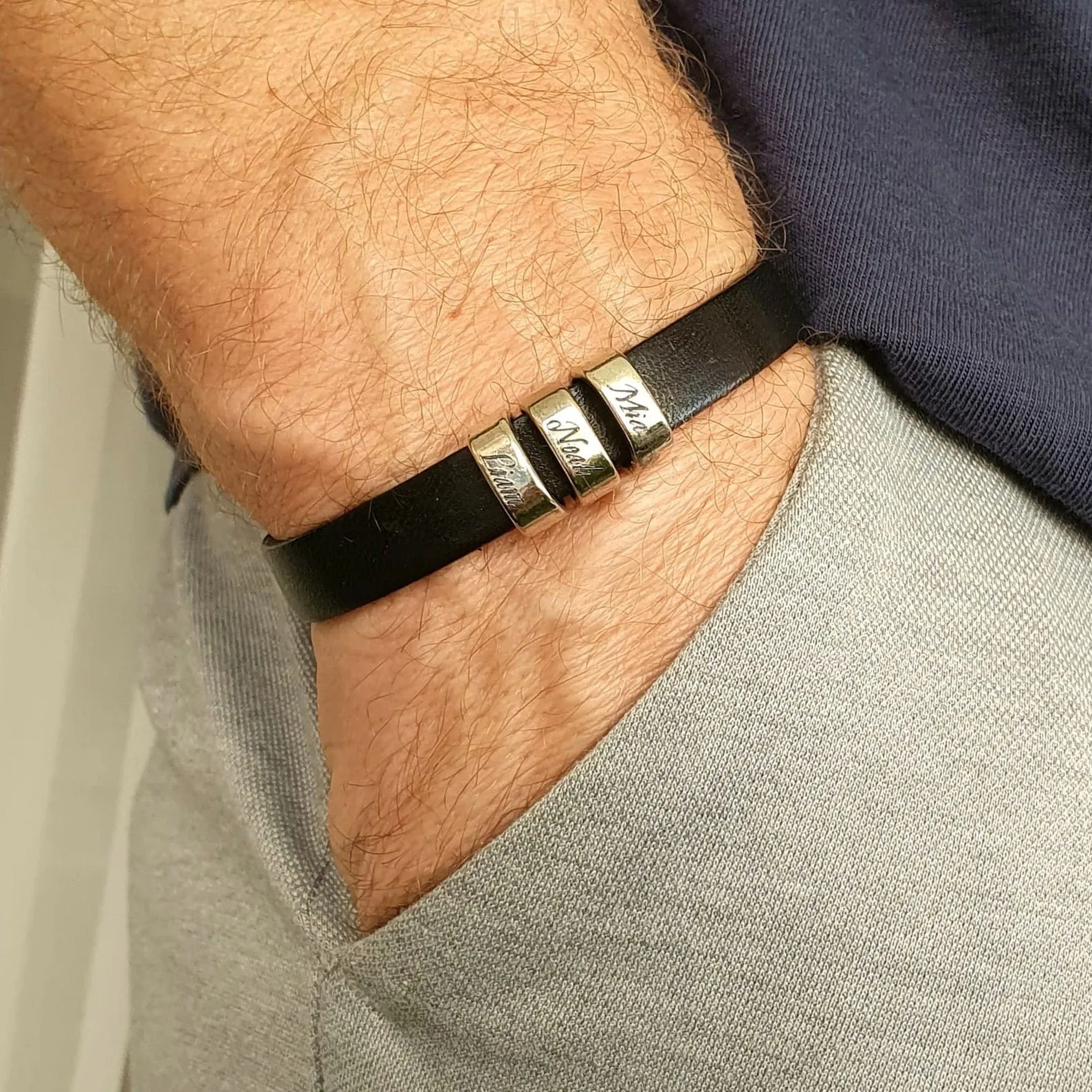 Bracelet With Kids Names for Men - Birthday Gift for dad