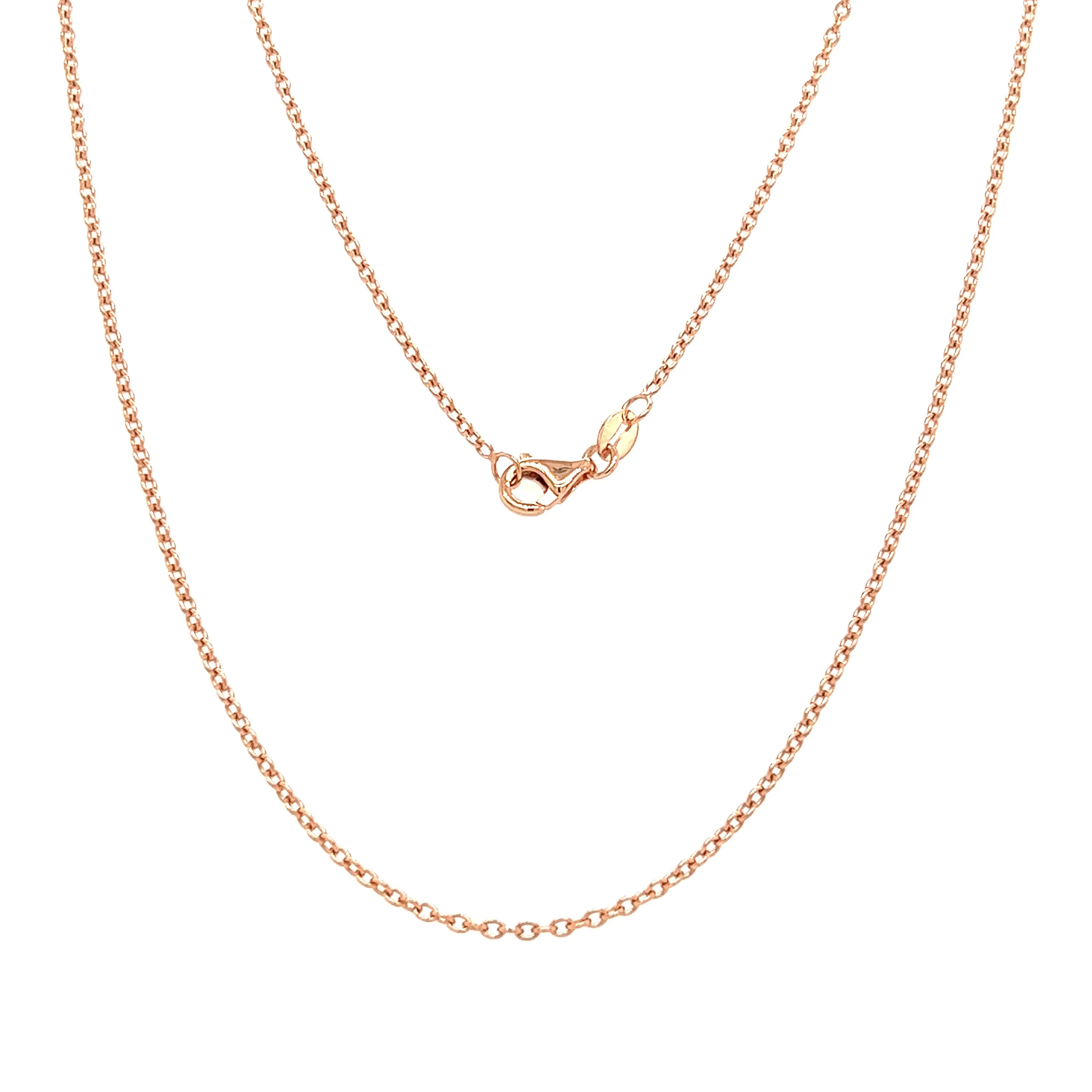 Cable Chain 1.5mm with Adjustable Length in 14K Rose Gold