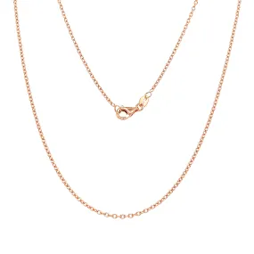 Cable Chain 1.5mm with Adjustable Length in 14K Rose Gold