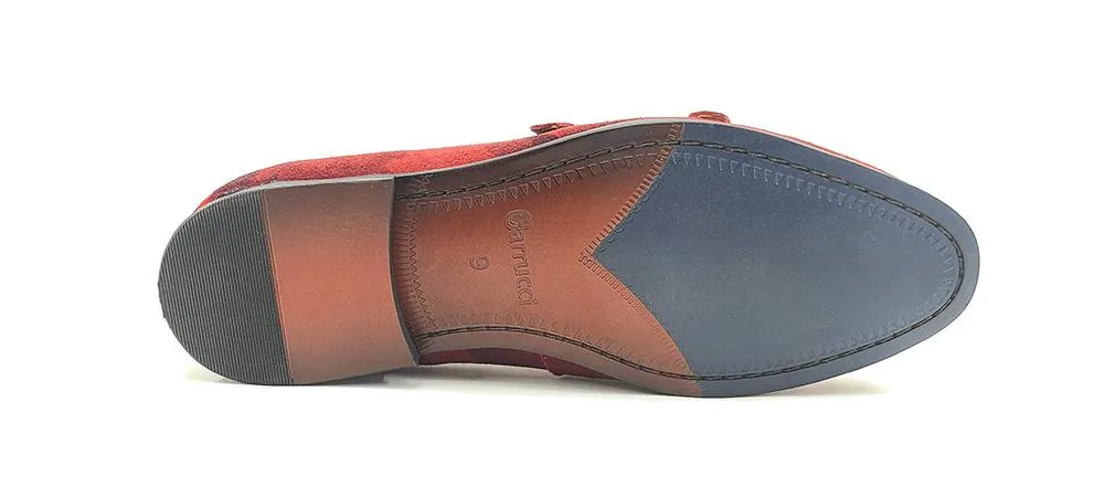 Carrucci Printed Suede Double Monkstrap Shoe Blue