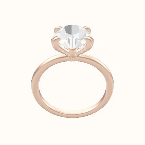 Classic Solitaire Engagement Ring With Double Prongs Head