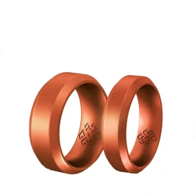 Copper Bevel Edge Silicone Ring for Men