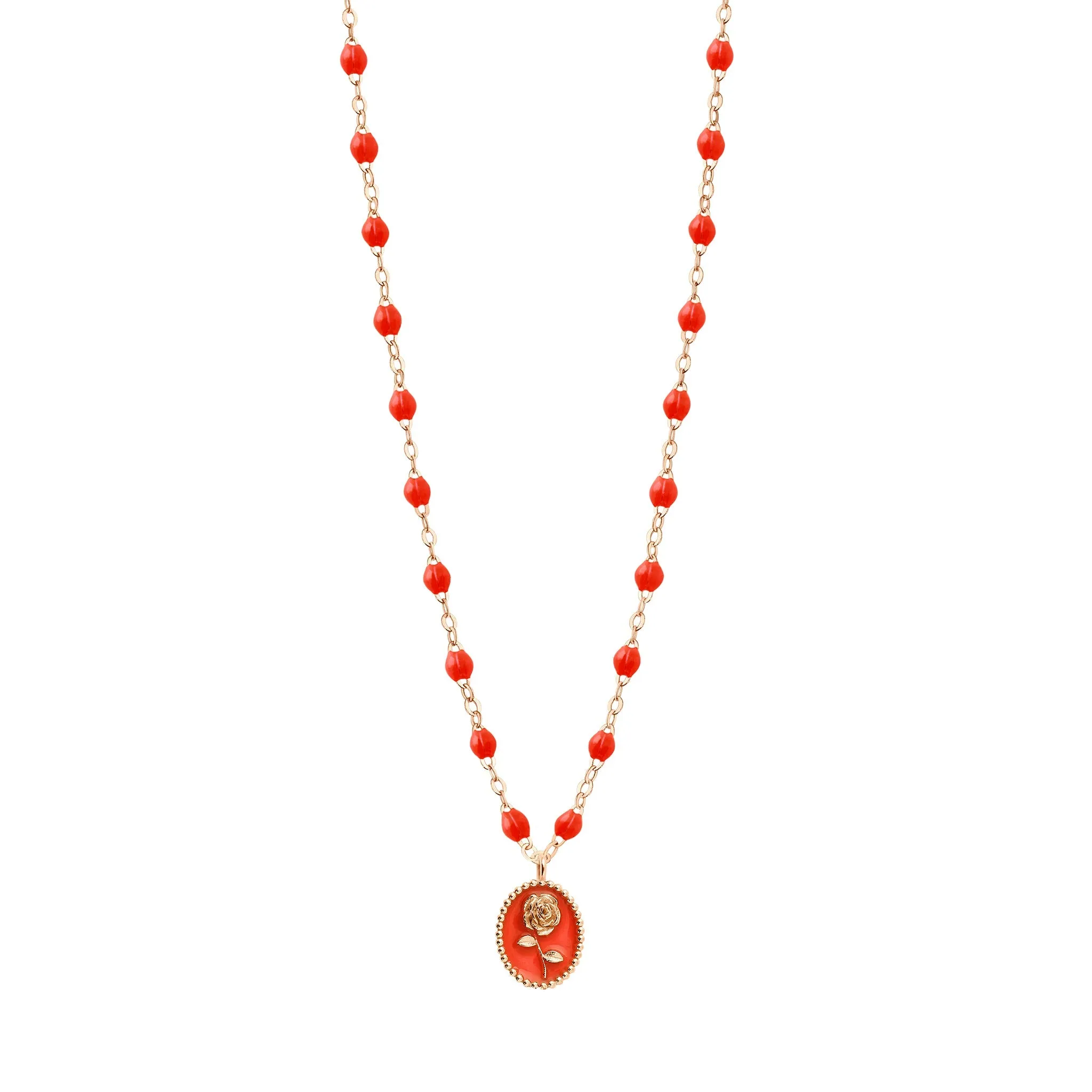 Coral Rose Necklace, Rose Gold, 16.5