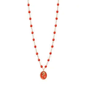 Coral Rose Necklace, Rose Gold, 16.5