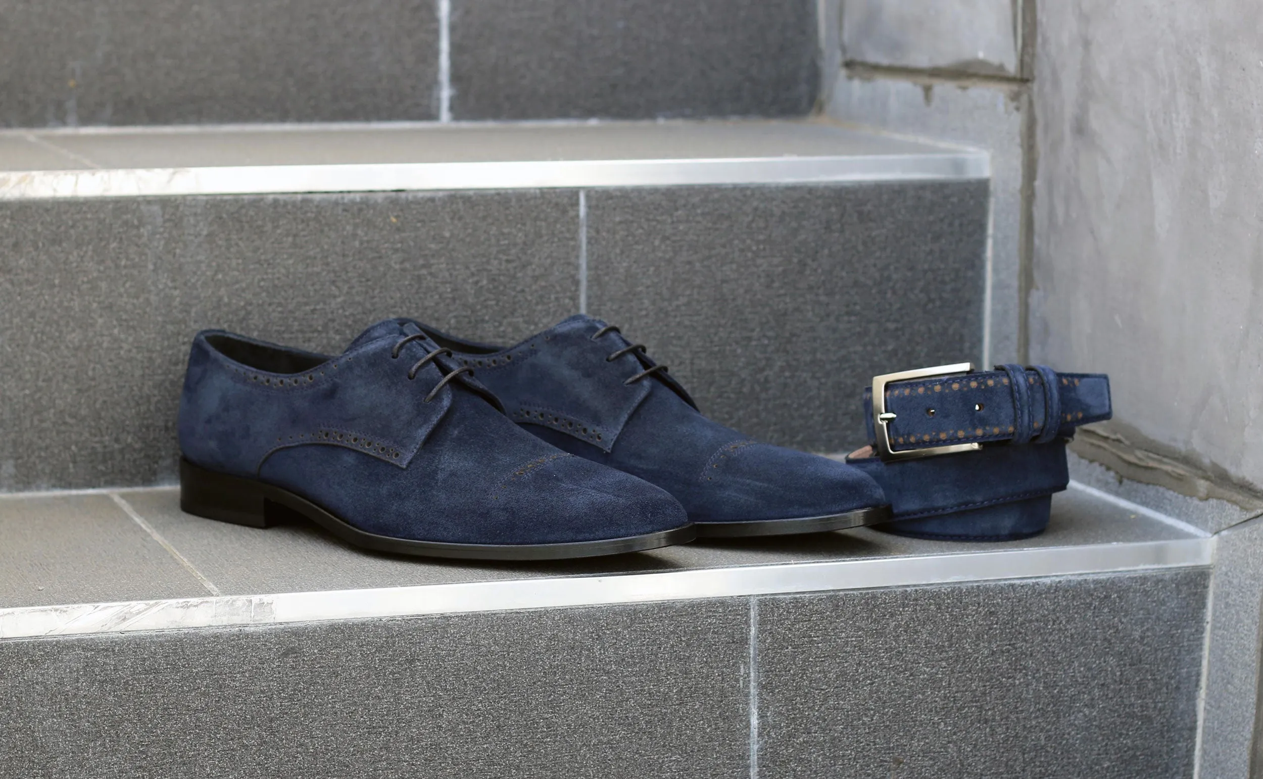 Corrente Suede Lace-Up Oxford Navy