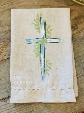 CROSS PAINTED TEA TOWEL