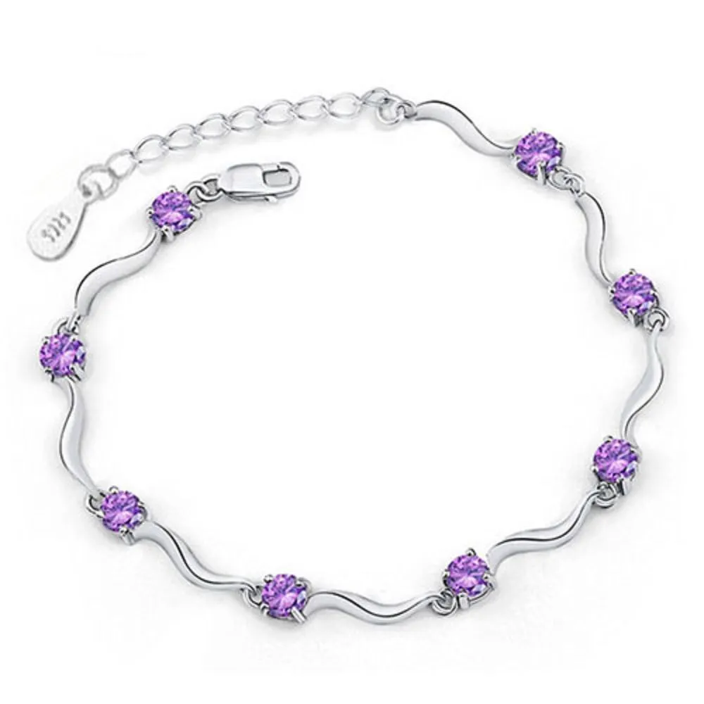 Cubic Zircon Crystal Bracelet for Women