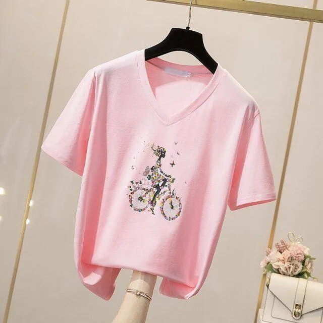 Cycler-Print T-Shirts For Women