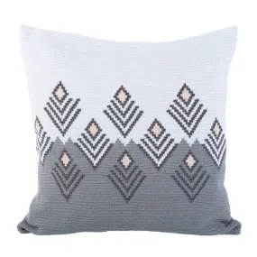 D.A.R. Projects Handmade Floor Cushion Cover Grey With Sky Blue And Beige Cream