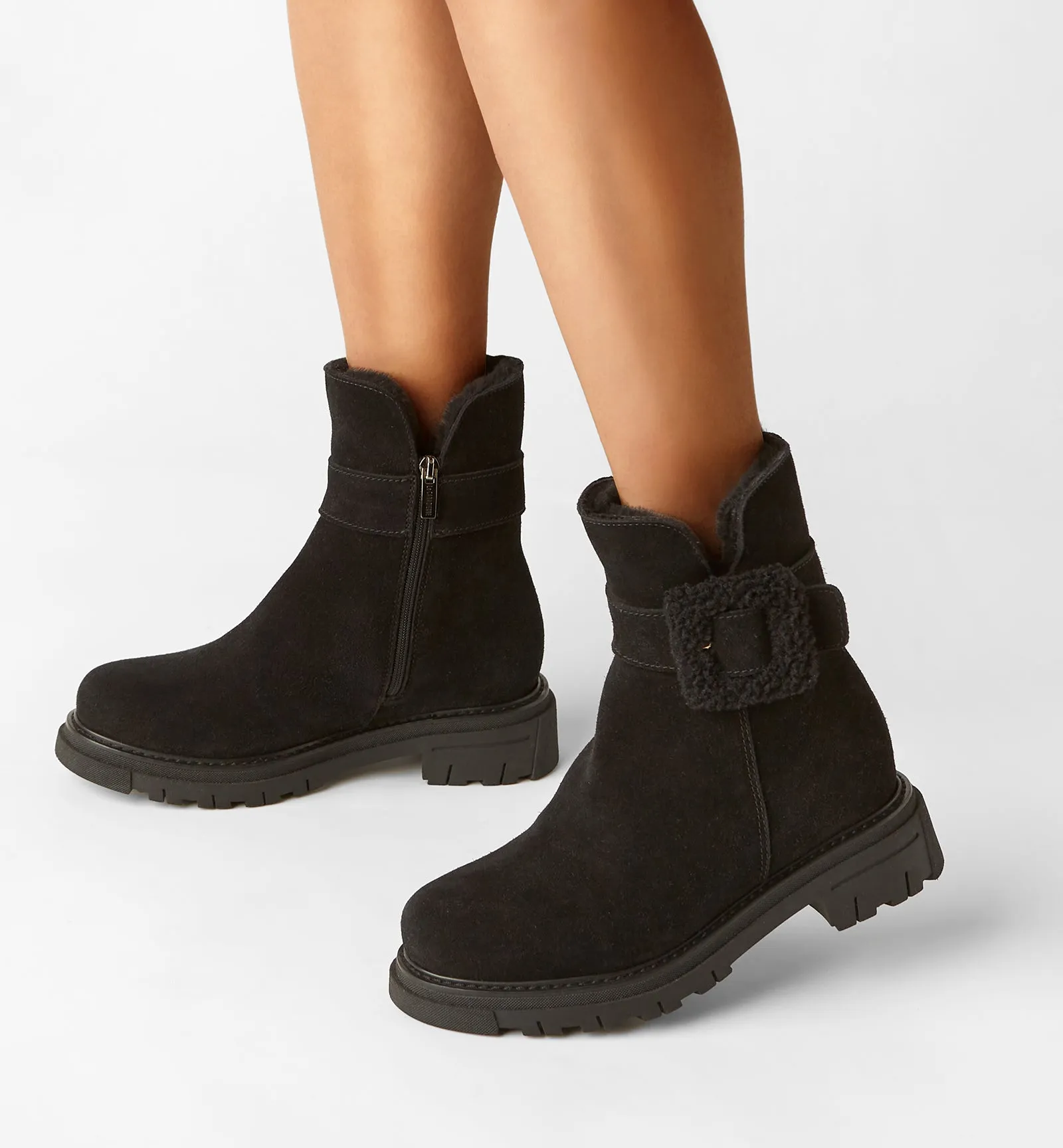 DAX SHEARLING-LINED SUEDE BOOTIE