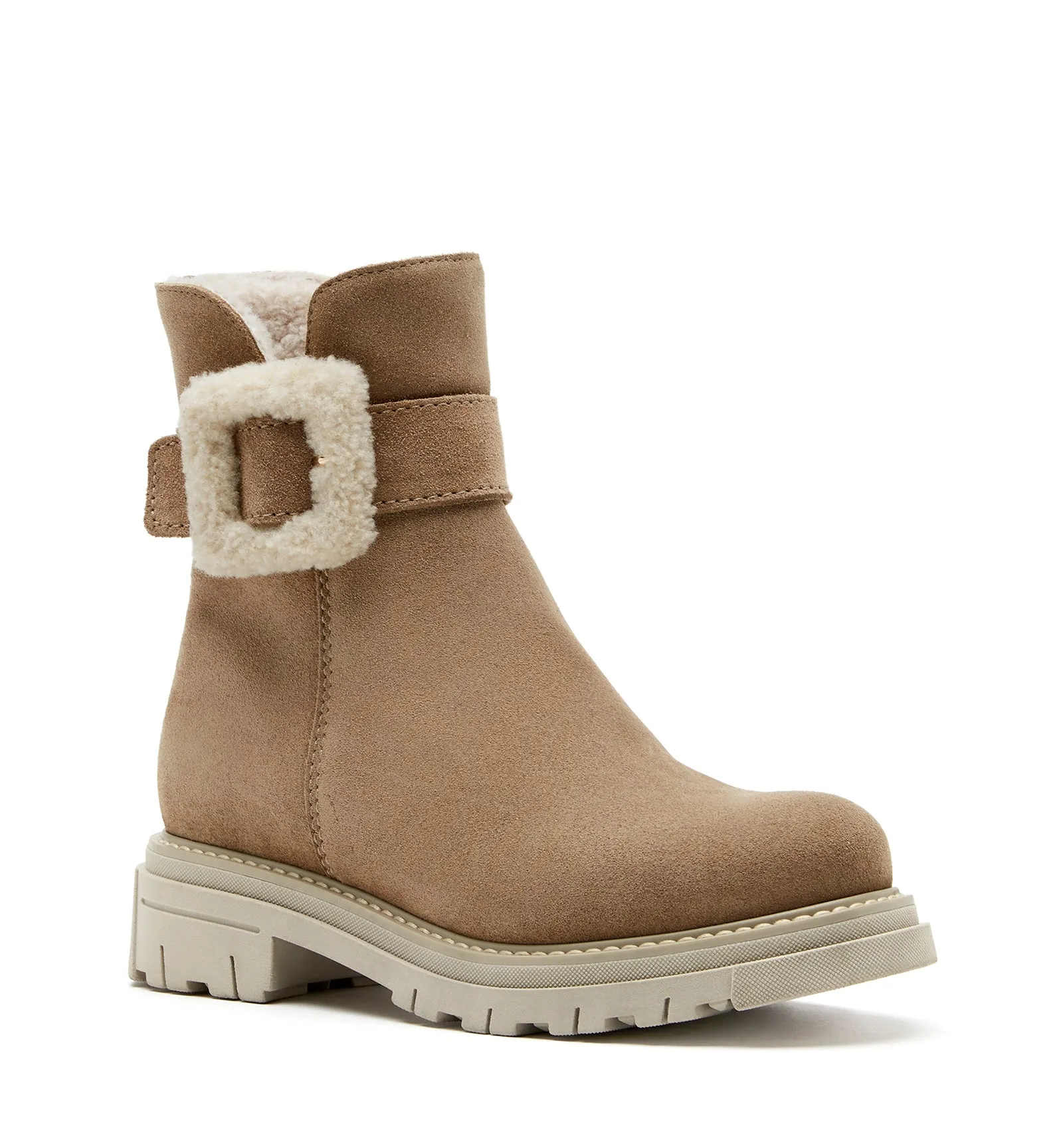 DAX SHEARLING-LINED SUEDE BOOTIE