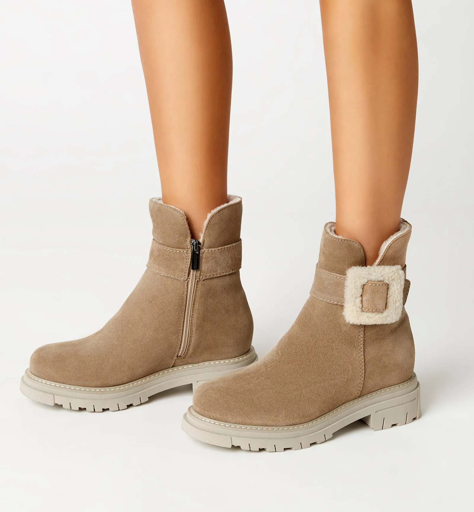 DAX SHEARLING-LINED SUEDE BOOTIE