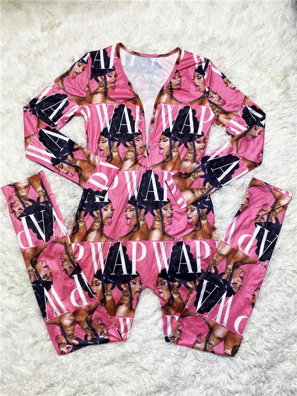 Design long sleeve long pants onesie pajamas adult onesie for women