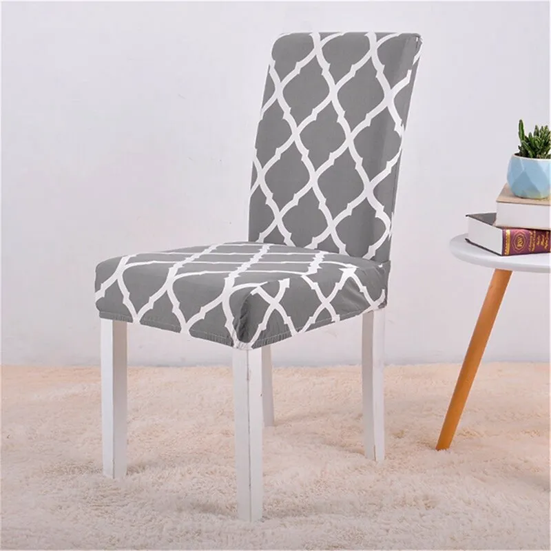 Dining Chair Cover Spandex Elastic Pastoral Print Modern Slipcovers -1/2/4/6PCS