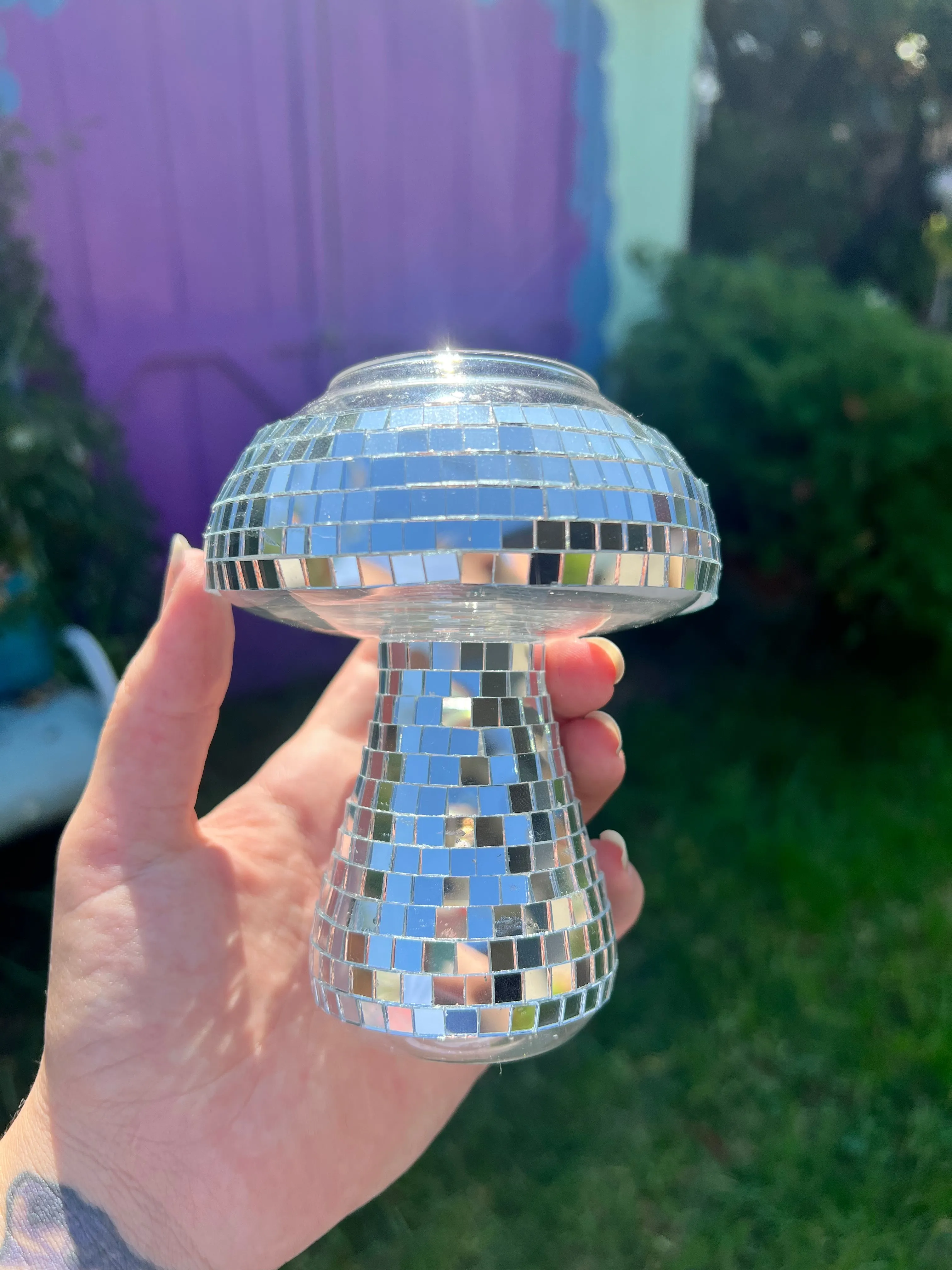 Disco mushroom glass