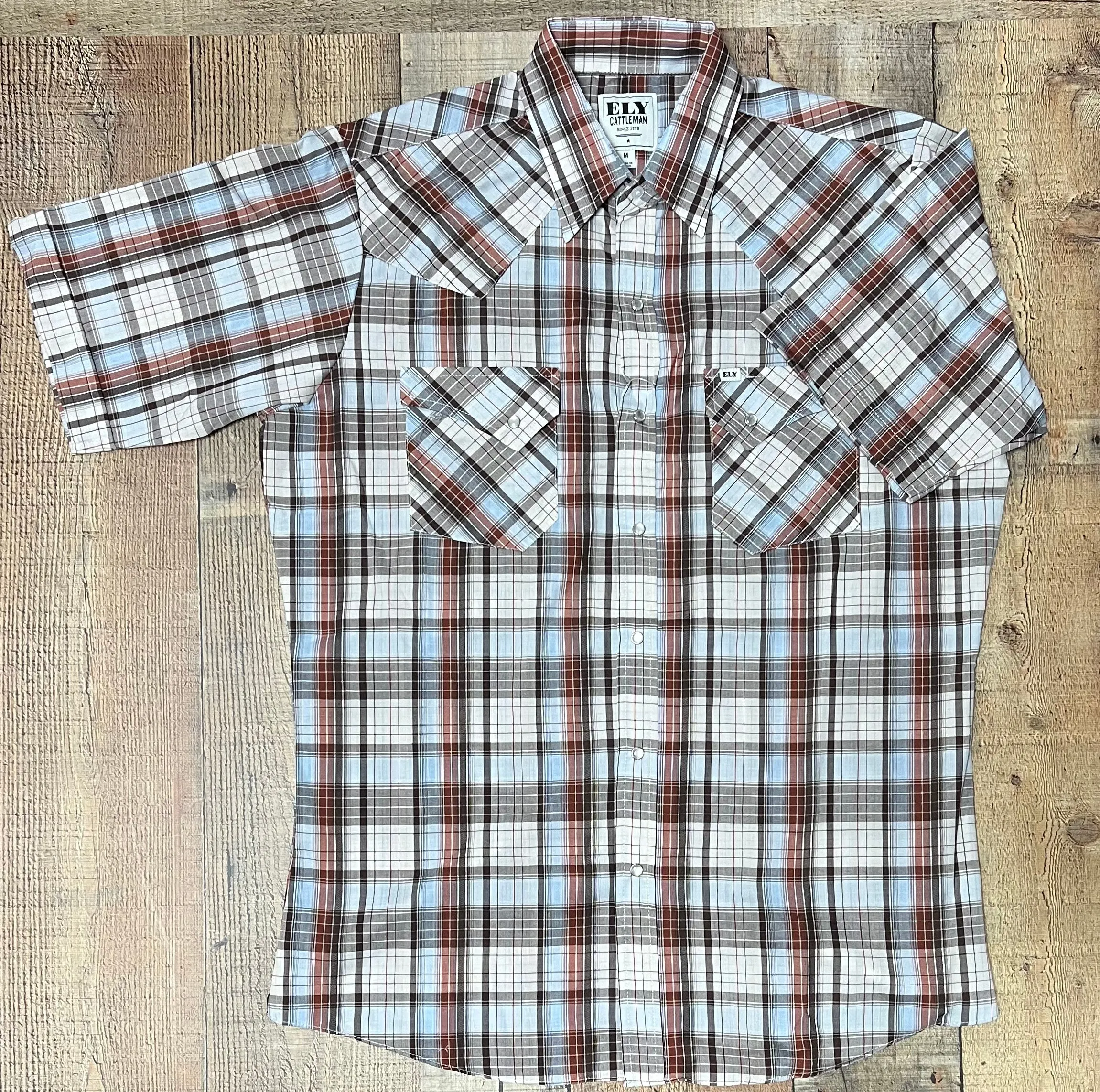 Ely Cattleman Plaid Short Sleeve