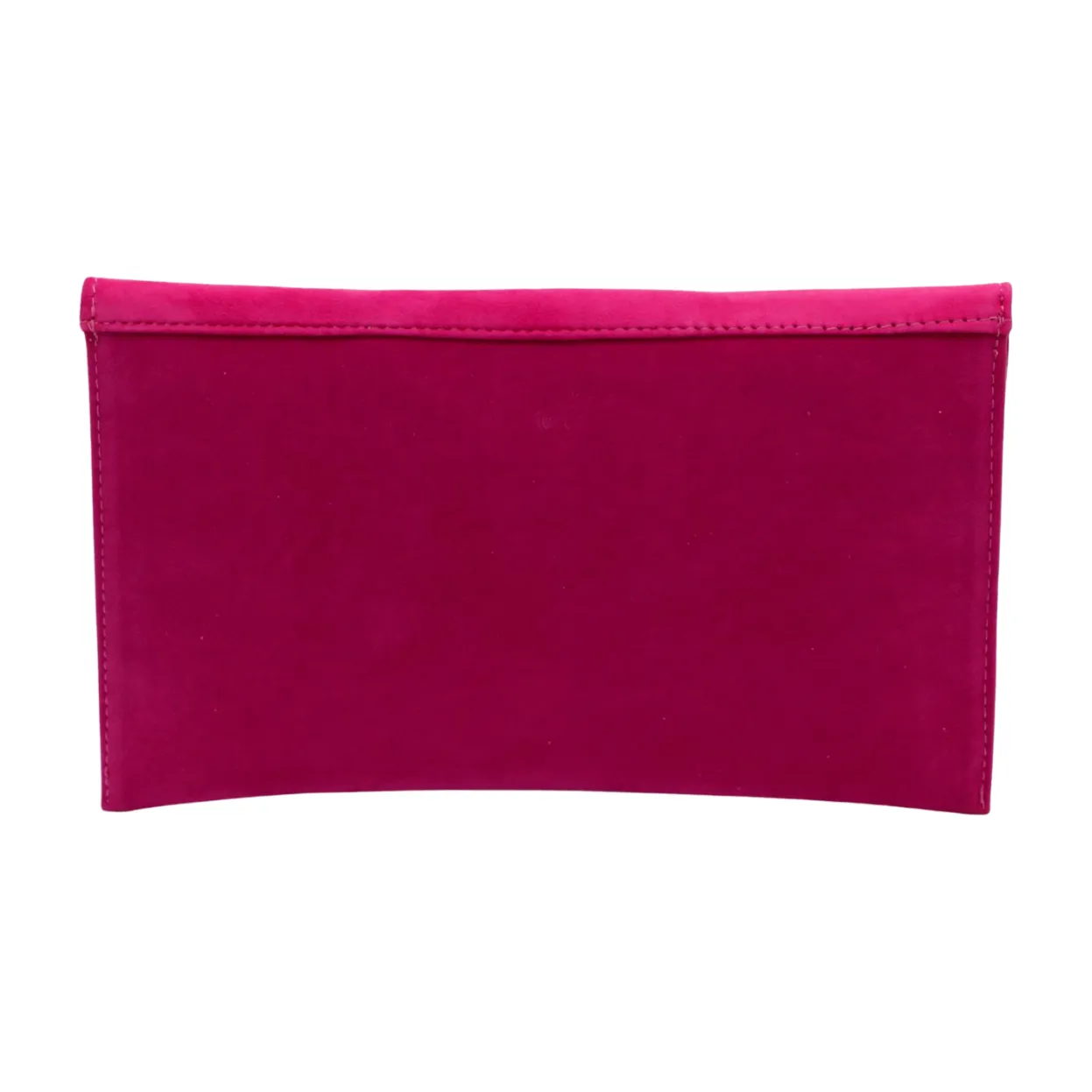 FABUCCI Fuchsia Pink Suede Envelope Clutch Bag