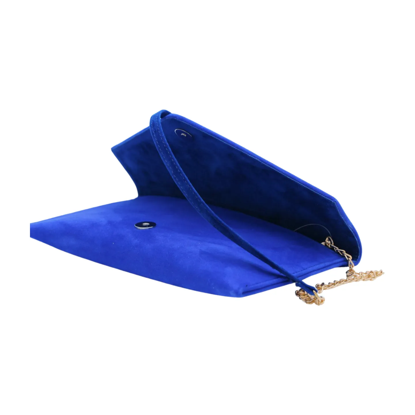 FABUCCI Royal Blue Suede Envelope Clutch Bag