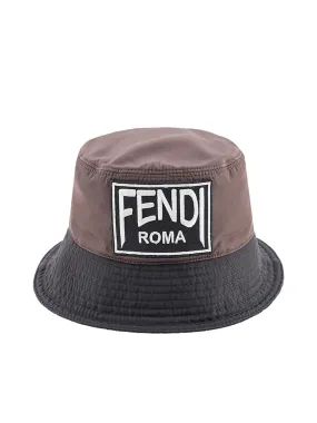 Fendi Logo Patch Flat-Peak Bucket Hat