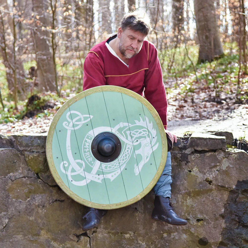 Fenrir Viking Shield with Rawhide Edge