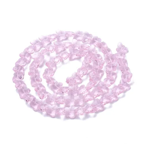 Glass Beads, Butterfly, Faceted, Transparent, Pearl Pink, 10mm