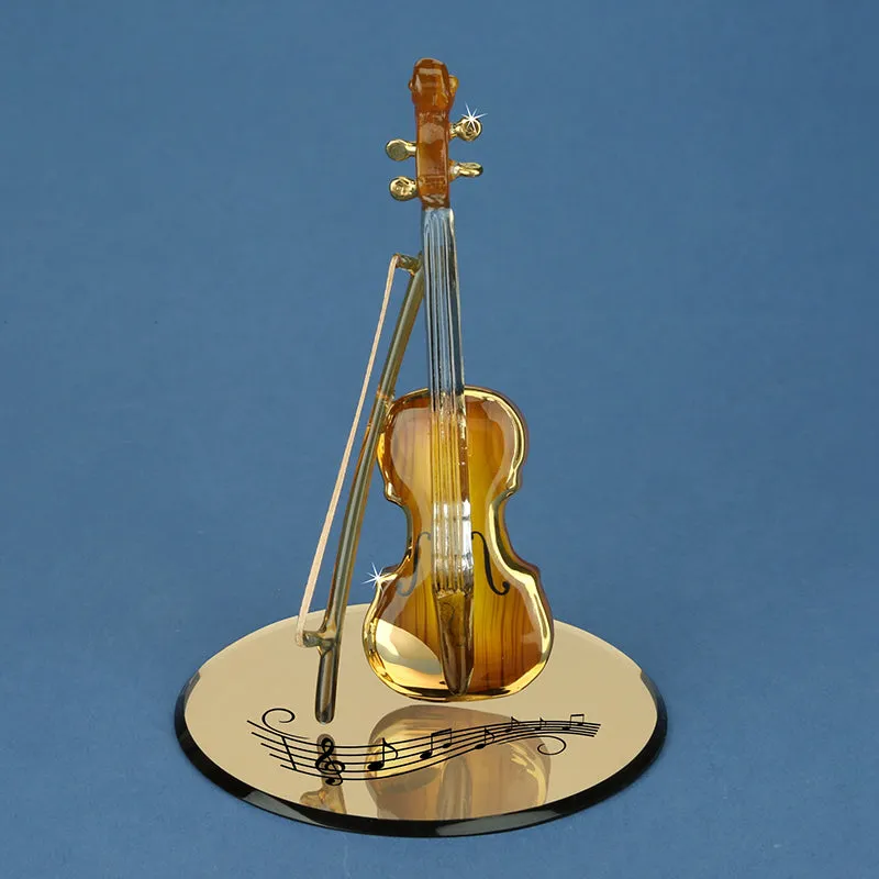 Glass Violin Figurine