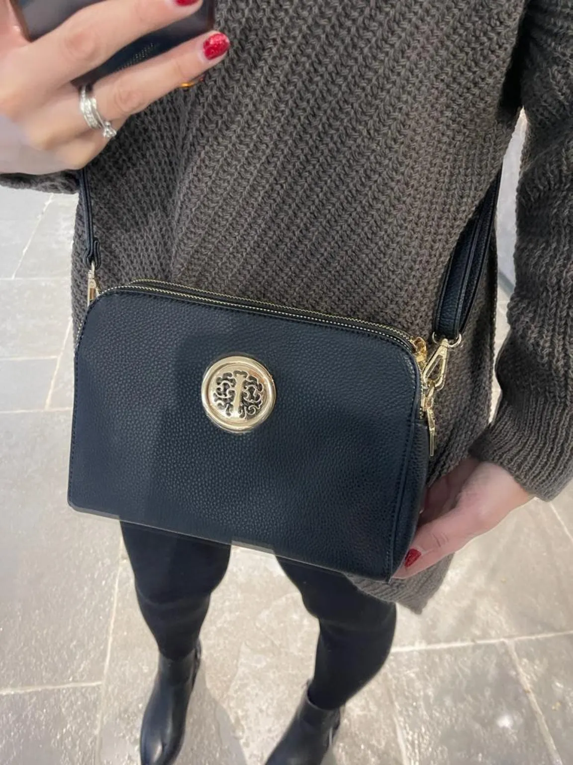 Gold Detail Crossbody Bag