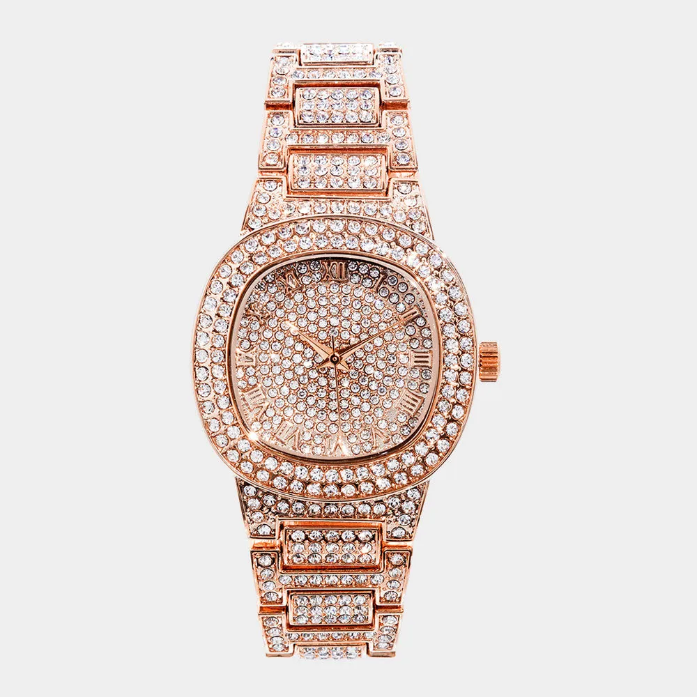 iLLASPARKZ Rhinestone Embellished Metal Watch