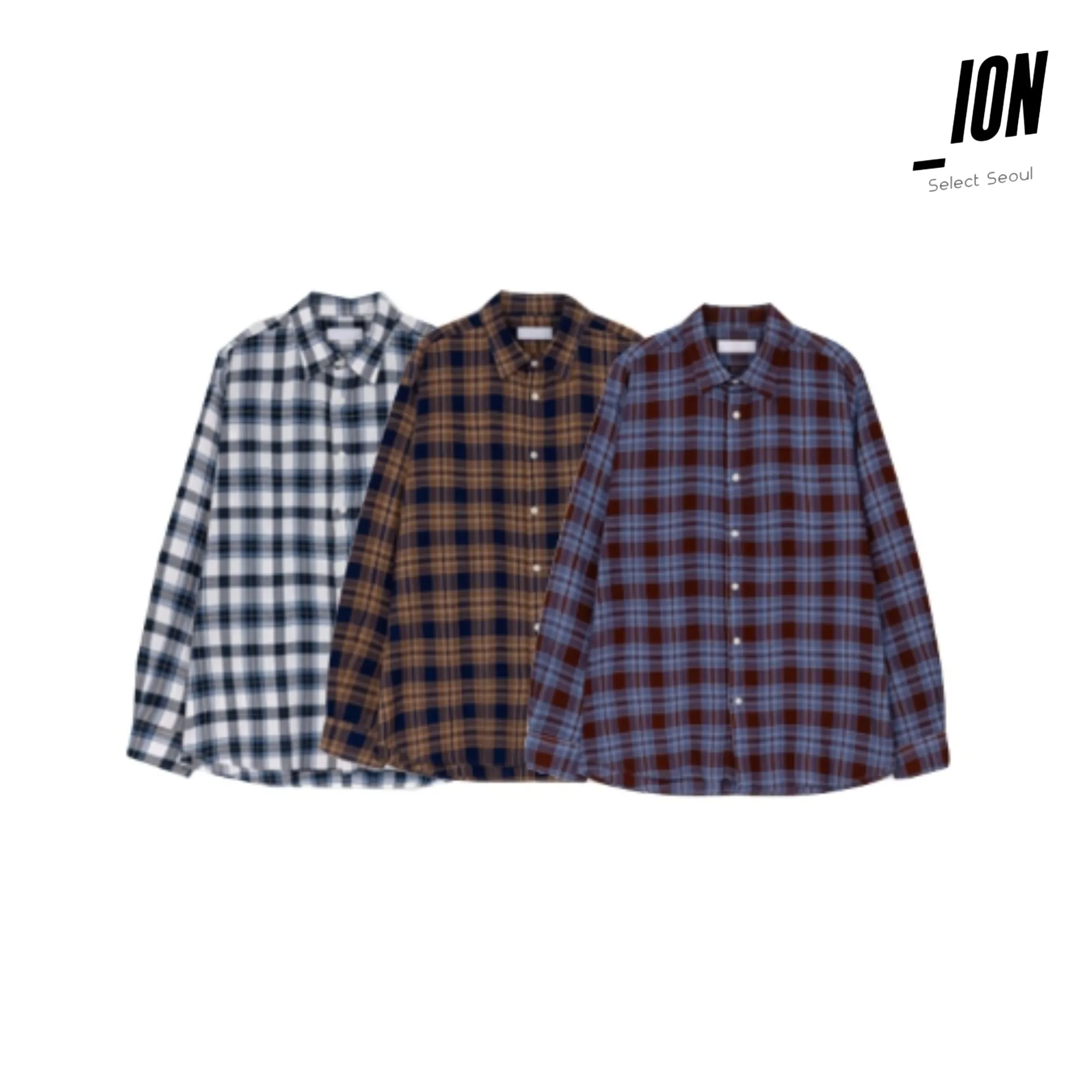 IONSEOUL  |Other Plaid Patterns Unisex Cotton Oversized Shirts