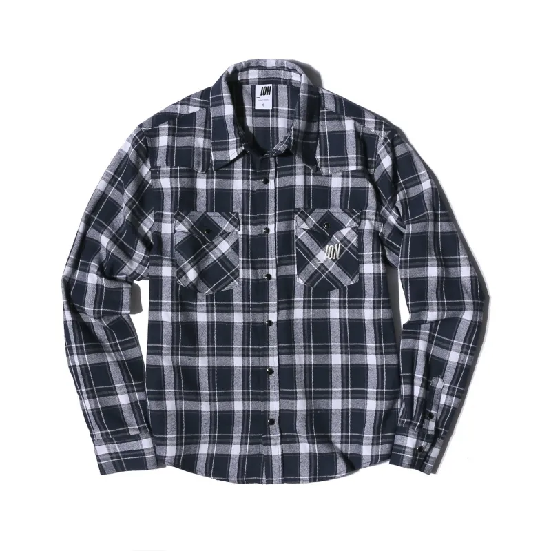 IONSEOUL  |Other Plaid Patterns Unisex Street Style Logo Shirts